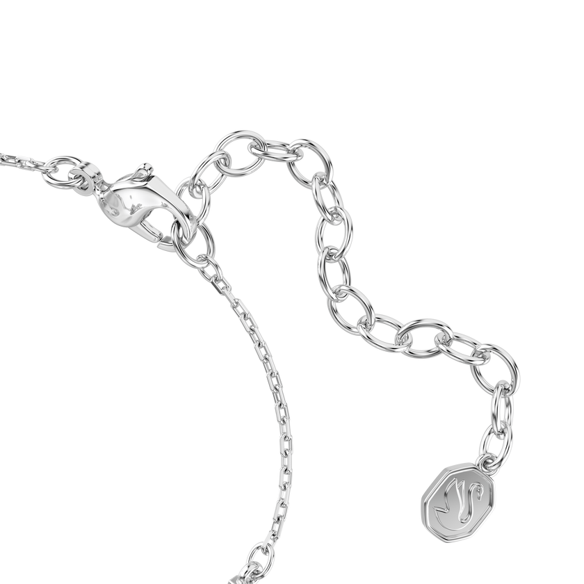 swarovski swan bracelet  mixed cuts  swan  white  rhodium plated