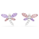 ariana grande x swarovski stud earrings  mixed cuts  dragonfly  multicolored  rhodium plated