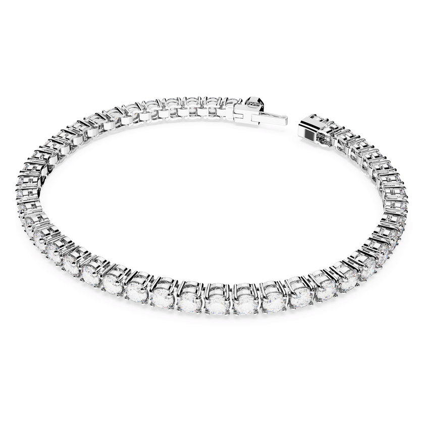 swarovski سوار matrix tennis، قطع مستدير، لون أبيض، طلاء روديوم