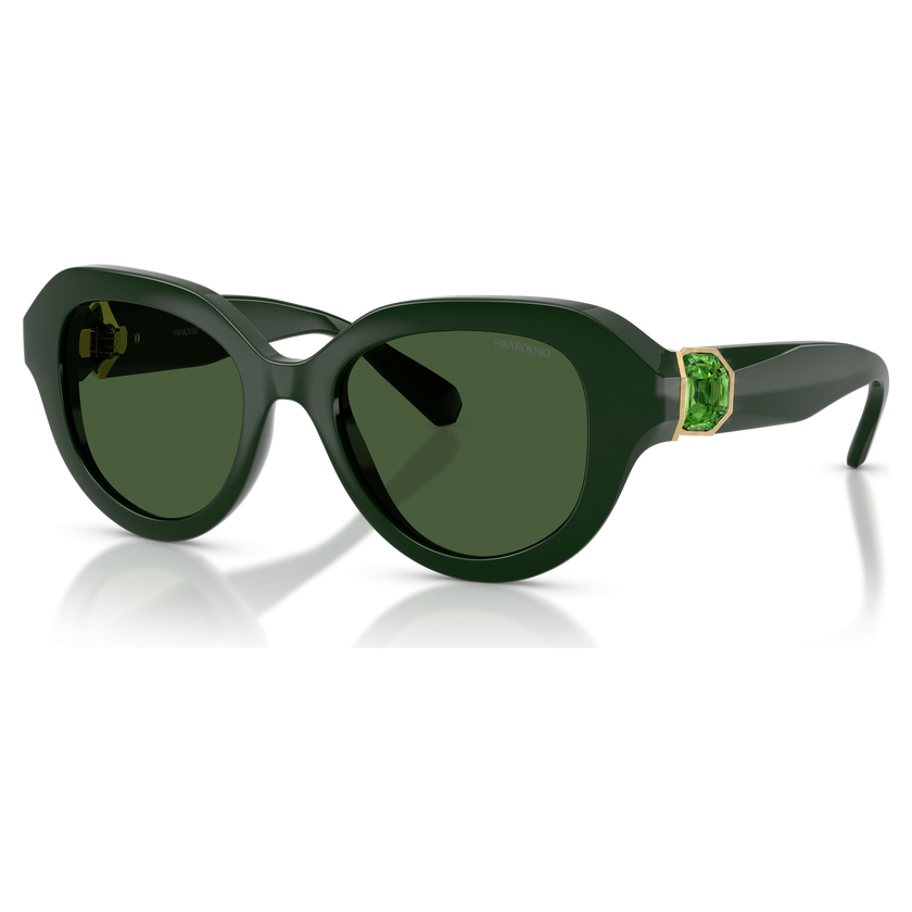 swarovski sunglasses  round shape  green