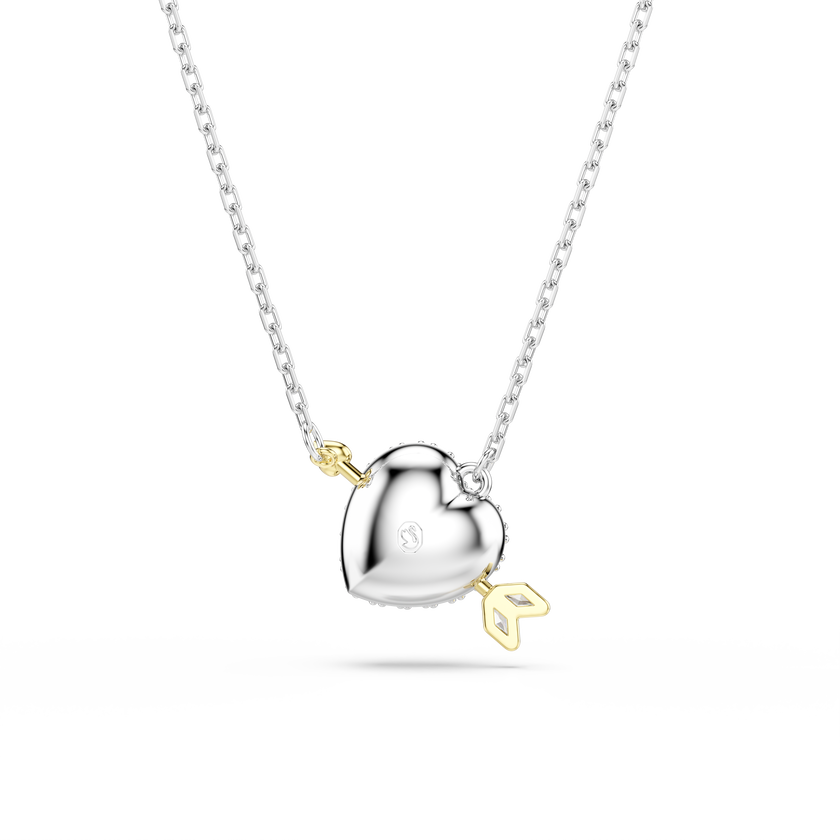 swarovski idyllia pendant  mixed cuts  heart  white  mixed metal finish