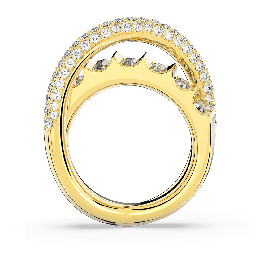 swarovski rota cocktail ring  mixed cuts  white  gold tone plated