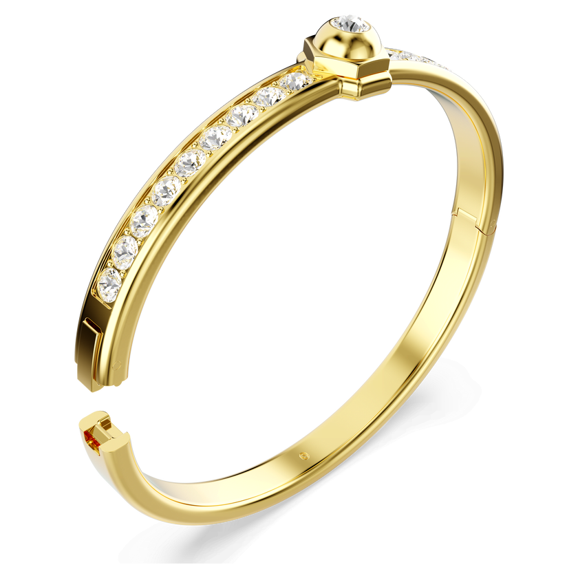swarovski numina bangle  round cut  white  gold tone plated