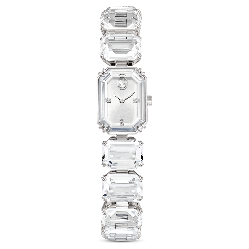 swarovski watch  octagon cut bracelet  white  stainless steel