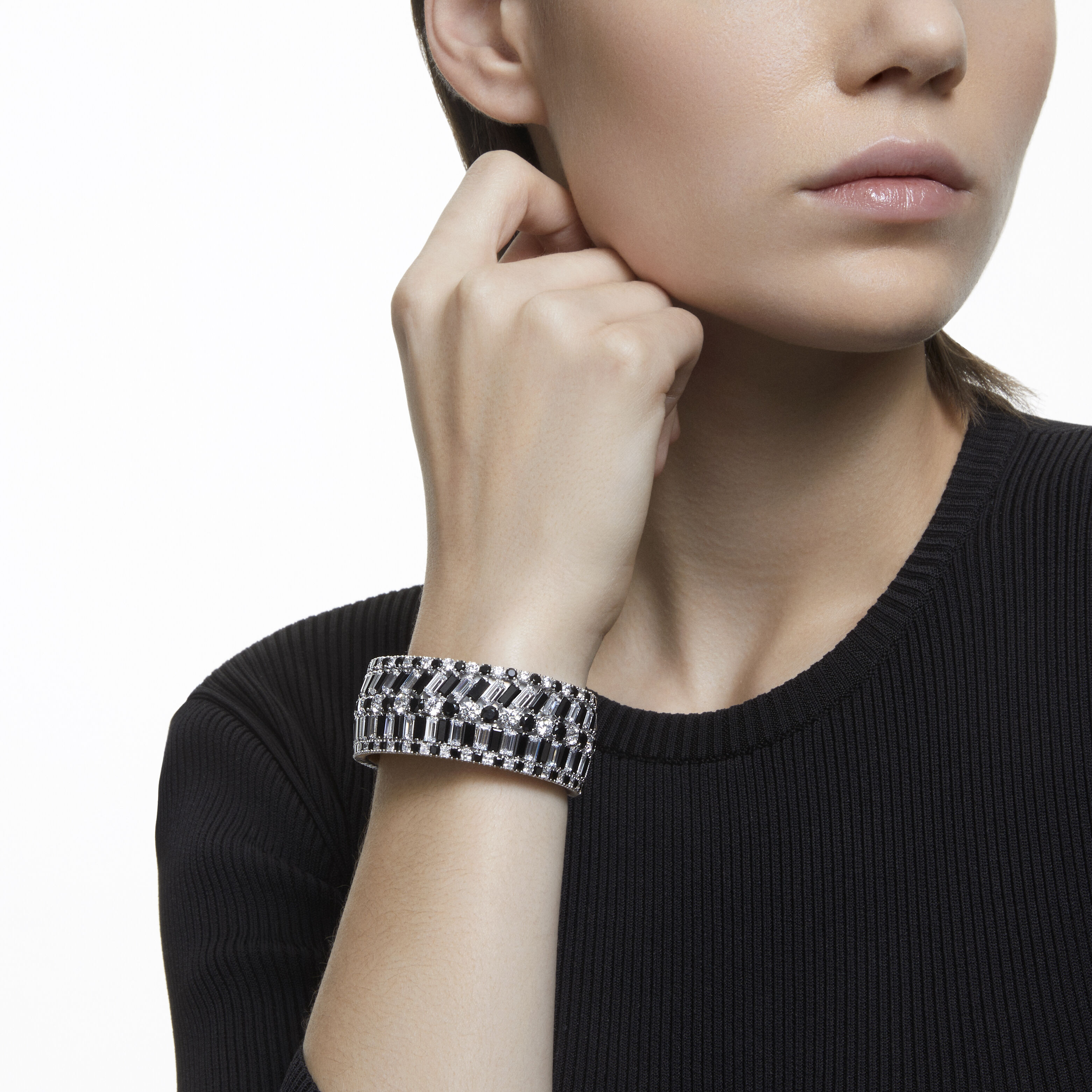 Swarovski black cuff bracelet deals