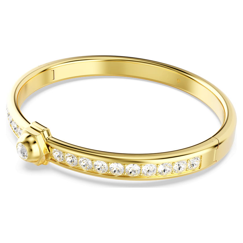 swarovski numina bangle  round cut  white  gold tone plated
