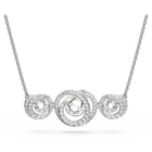 Generation necklace, White, Rhodium plated