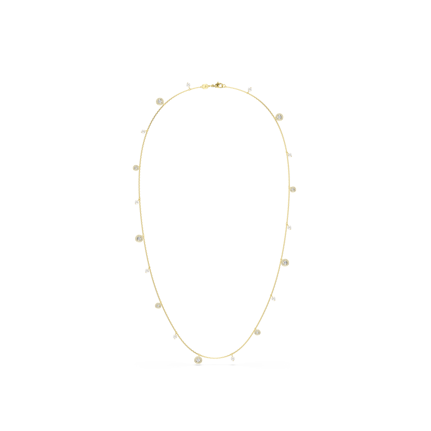 swarovski سلسلة una angelic، لؤلؤ كريستال، قطع مُستدير، لون أبيض، لمسة نهائية من الذهب عيار 18 قيراط