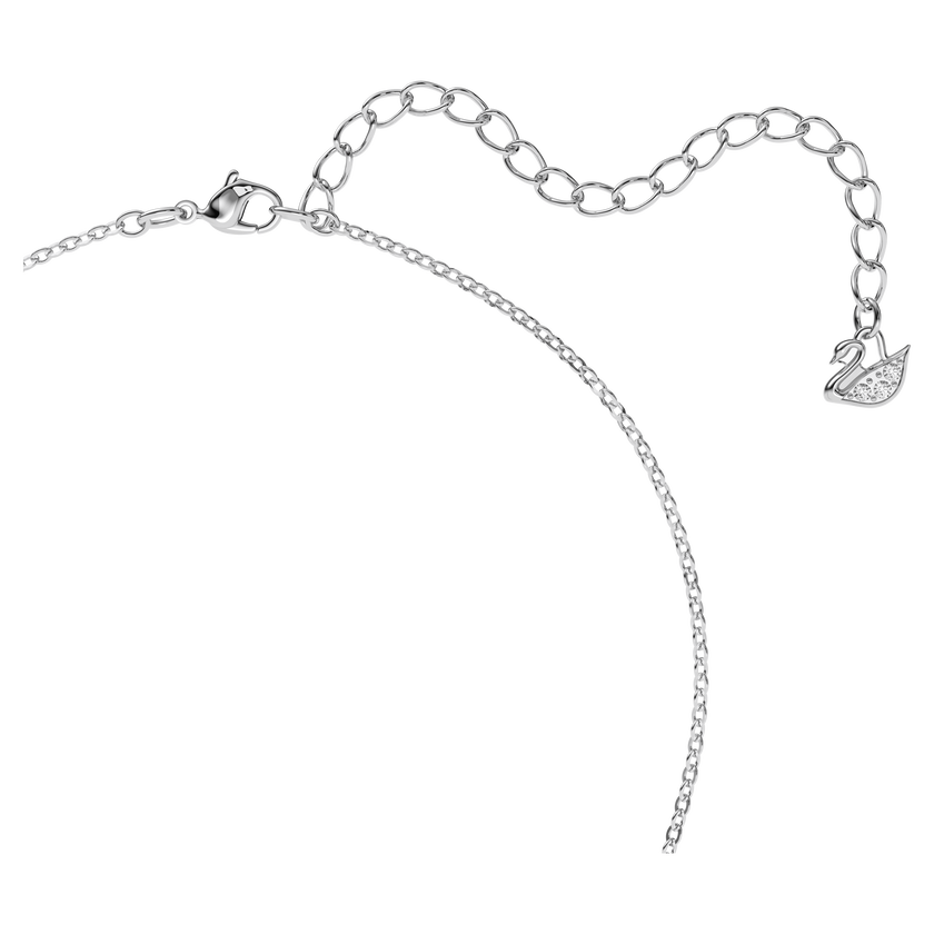 swarovski swan pendant  swan  small  black  rhodium plated