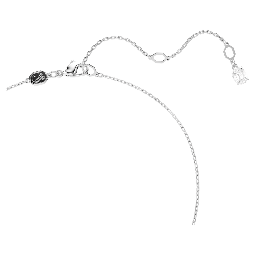 swarovski matrix pendant  mixed cuts  white  rhodium plated