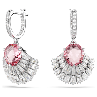 swarovski idyllia drop earrings  shell  pink  rhodium plated