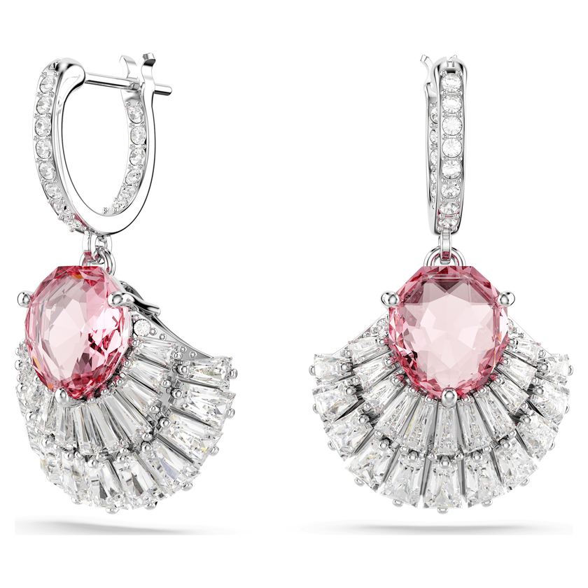swarovski أقراط متدلية idyllia، على شكل صدفة، لون وردي، طلاء روديوم