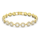 Una Angelic Tennis bracelet, Round cut, Pavé, Medium, White, Gold-tone plated