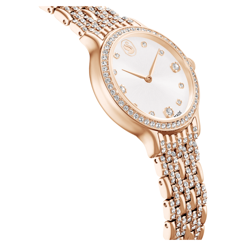 swarovski imber watch  swiss made  metal bracelet  rose gold tone  rose gold tone finish