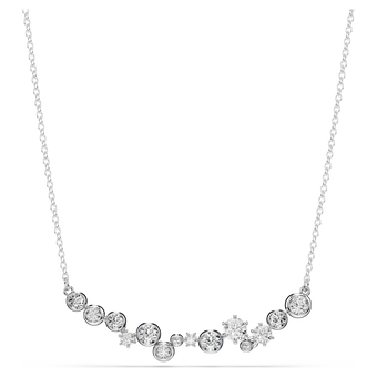 swarovski constella necklace  mixed cuts  white  rhodium plated
