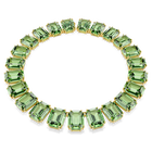 swarovski millenia necklace  oversized crystals  octagon cut  green  18k gold finish