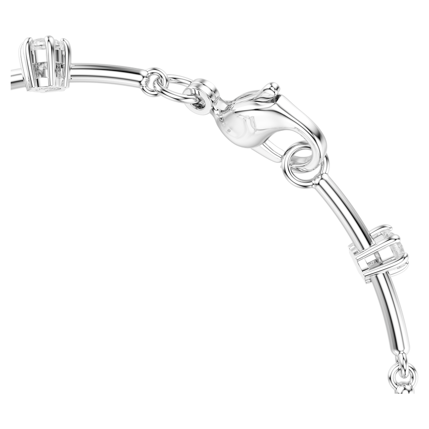 swarovski constella tennis bracelet  crystal pearl  round cuts  white  rhodium plated