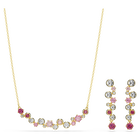 swarovski constella set  mixed cuts  multicolored  gold tone plated