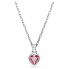swarovski chroma pendant  mixed cuts  pink  rhodium plated