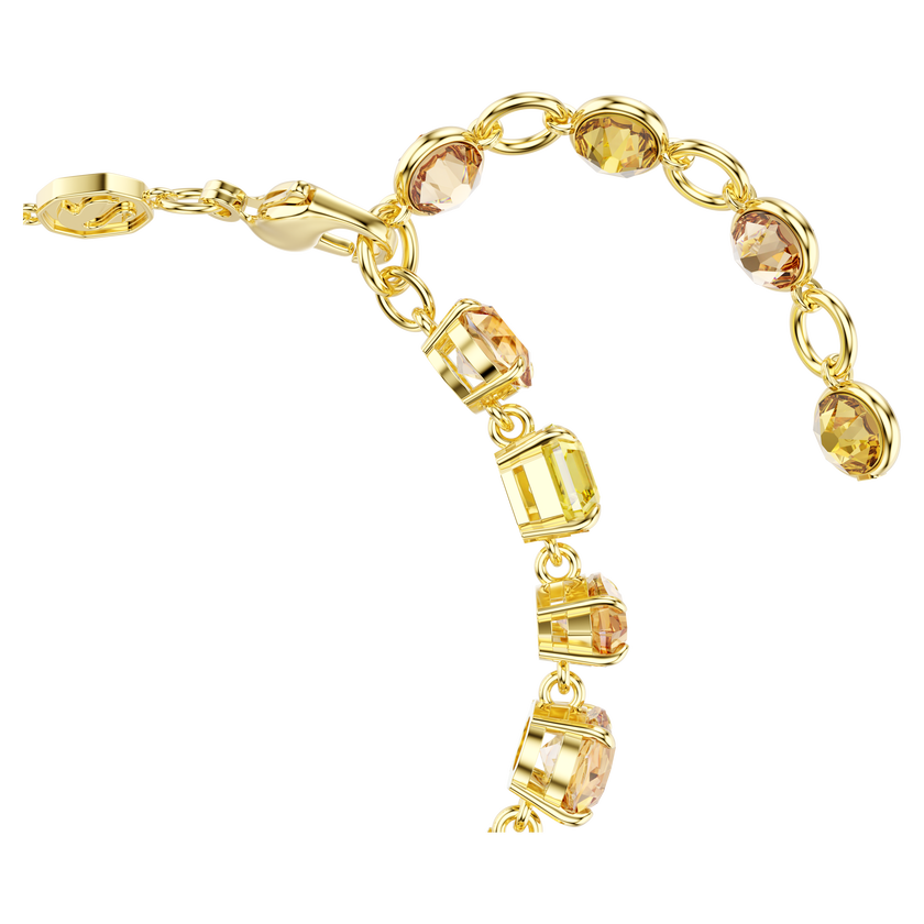 swarovski gema bracelet  mixed cuts  yellow  gold tone plated