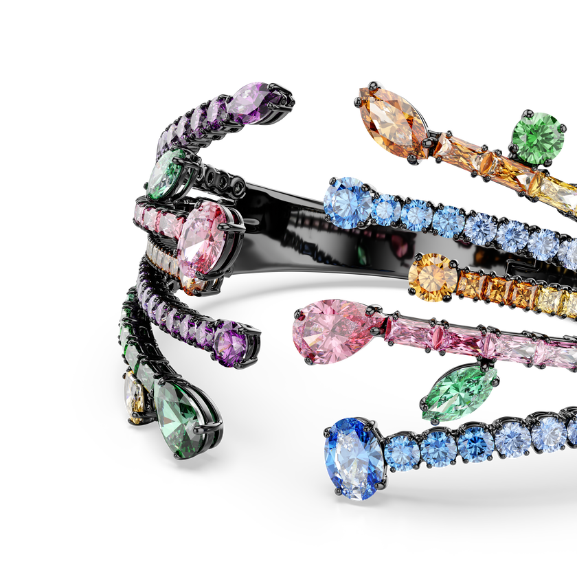 swarovski سوار matrix، قطع متنوع، شكل باقة، ألوان متعددة، طلاء روثينيوم