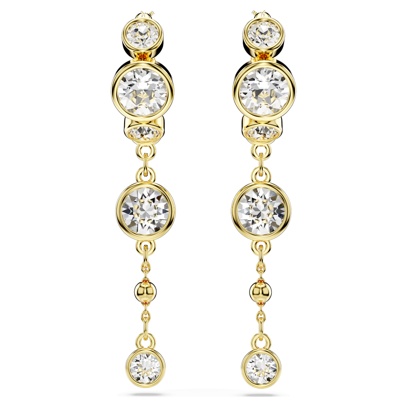 swarovski imber drop earrings  round cut  white  mixed metal finish