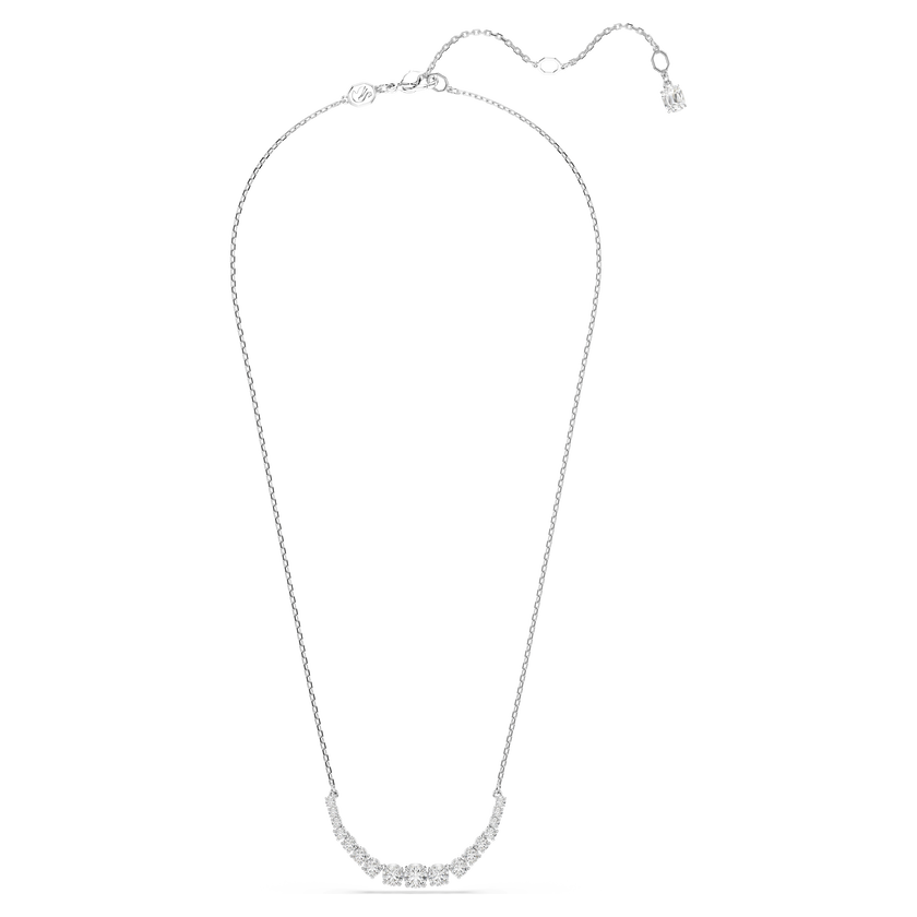 swarovski matrix necklace  gradient of round cuts  white  rhodium plated