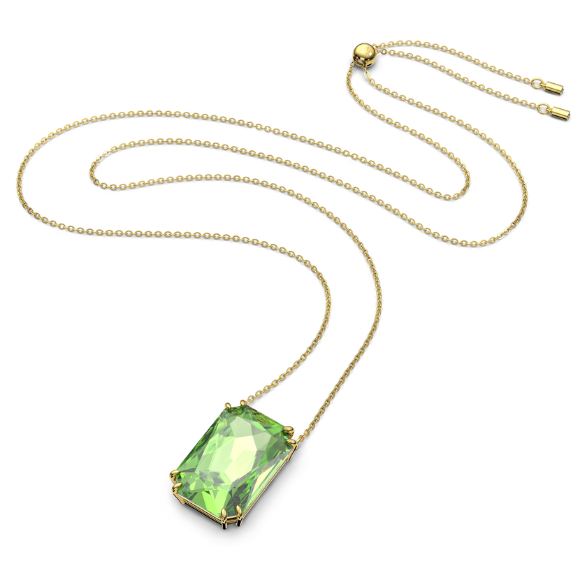 swarovski قلادة millenia، لون أخضر، طلاء ذهبي