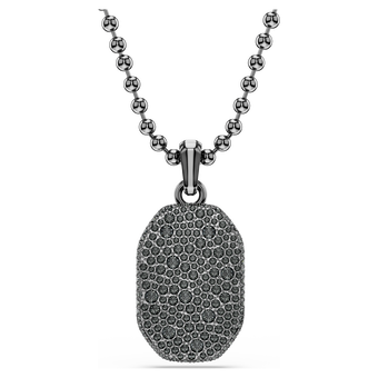 swarovski dextera octagon pendant  octagon shape  round cut  black  ruthenium plated