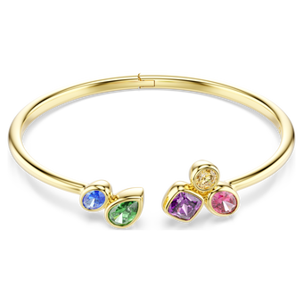 swarovski imber bangle  mixed cuts  multicolored  18k gold finish