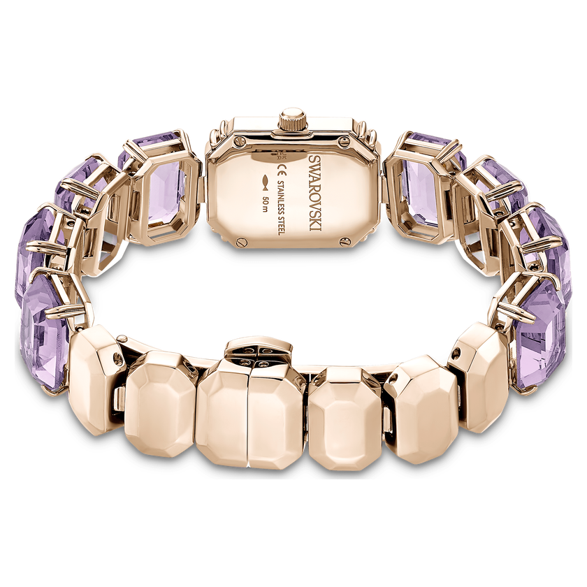 swarovski watch  octagon cut bracelet  purple  champagne gold tone finish