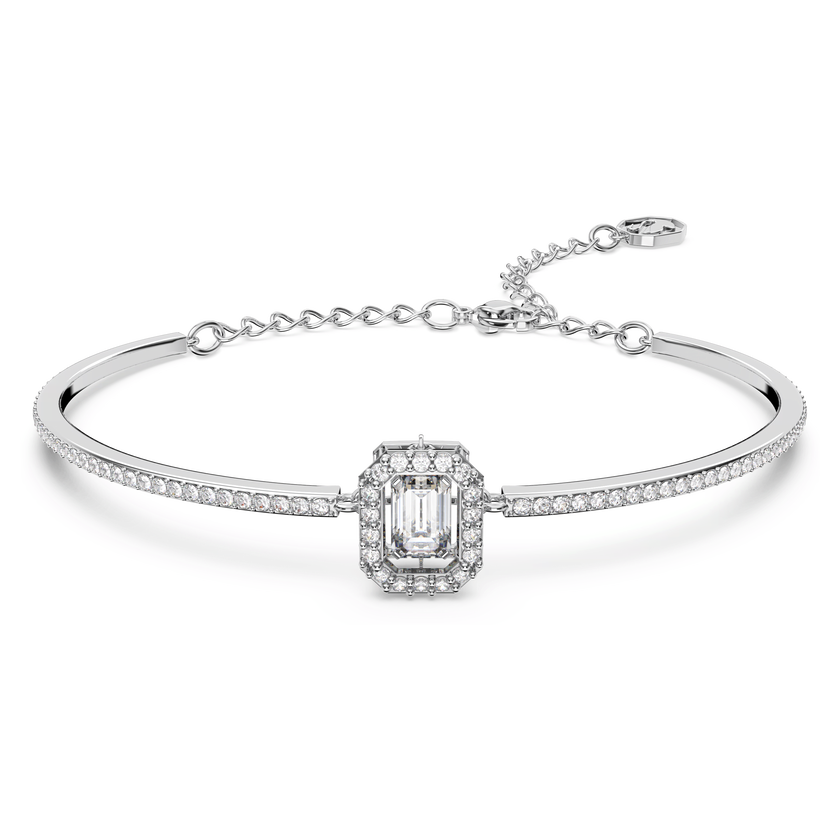 swarovski سوار una، كريستالات متراصة، لون أبيض، طلاء روديوم