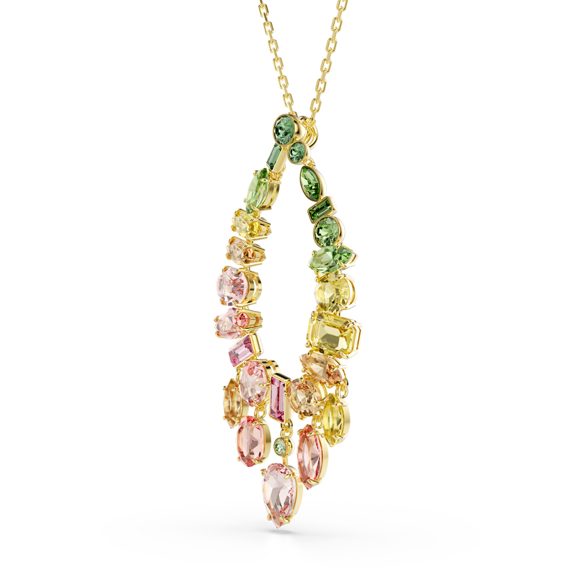 swarovski قلادة gema، قطع متنوع، ألوان متعددة، طلاء باللون الذهبي