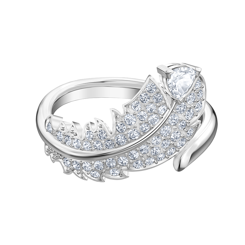swarovski nice motif ring  white  rhodium plated