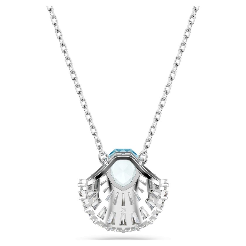 swarovski قلادة idyllia، على شكل صدفة، لون أزرق، طلاء روديوم