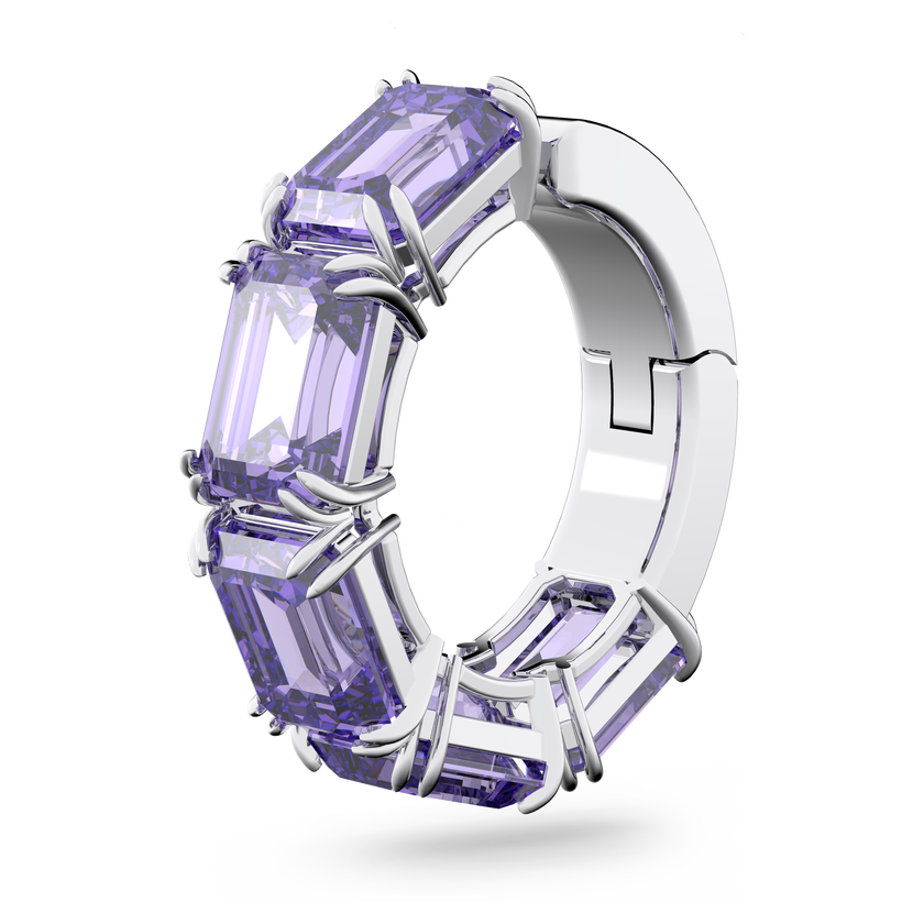 millenia ear cuff  octagon cut swarovski zirconia  purple  rhodium plated