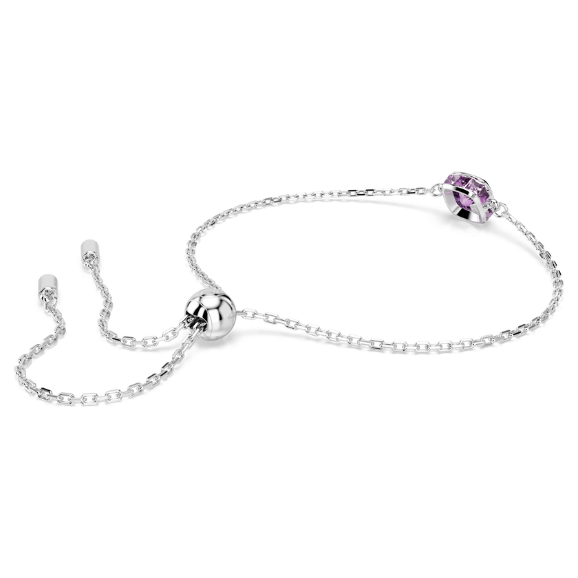 swarovski سوار birthstone، قطع مربع، february، لون أرجواني، طلاء روديوم