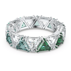 swarovski خاتم كوكتيل matrix، قطع مثلث، لون أخضر، طلاء روديوم
