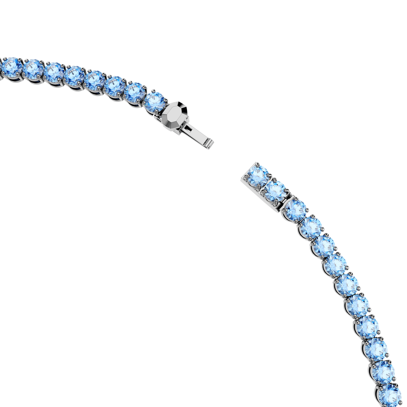swarovski عقد matrix tennis، قطع مستدير، لون أزرق، طلاء روثينيوم