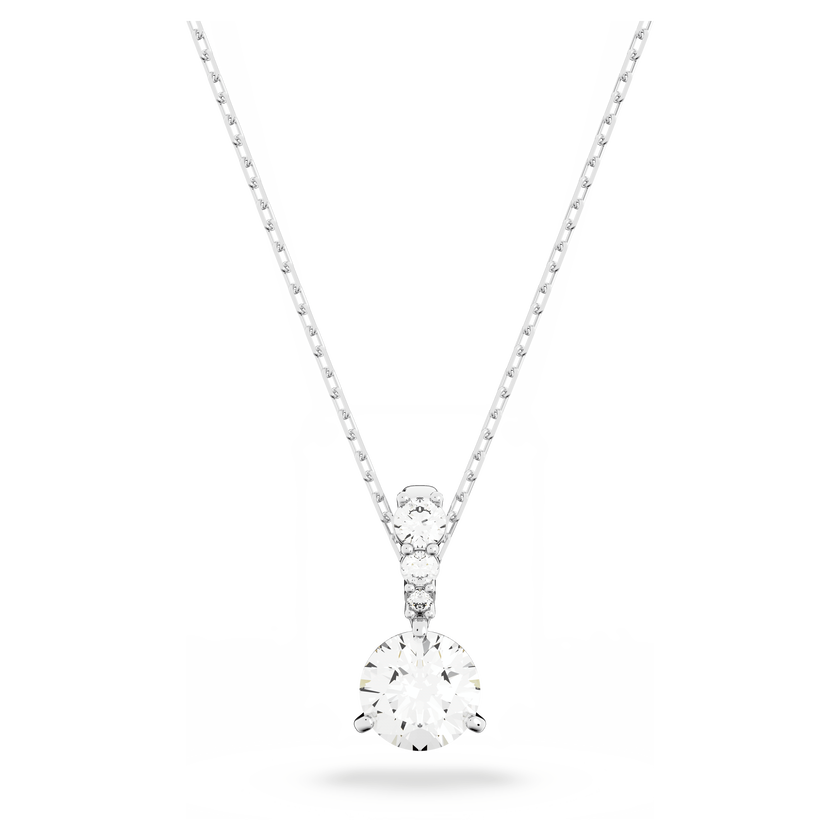 swarovski stilla pendant  round cut  white  rhodium plated