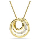 swarovski hyperbola necklace  round cut  white  gold tone plated