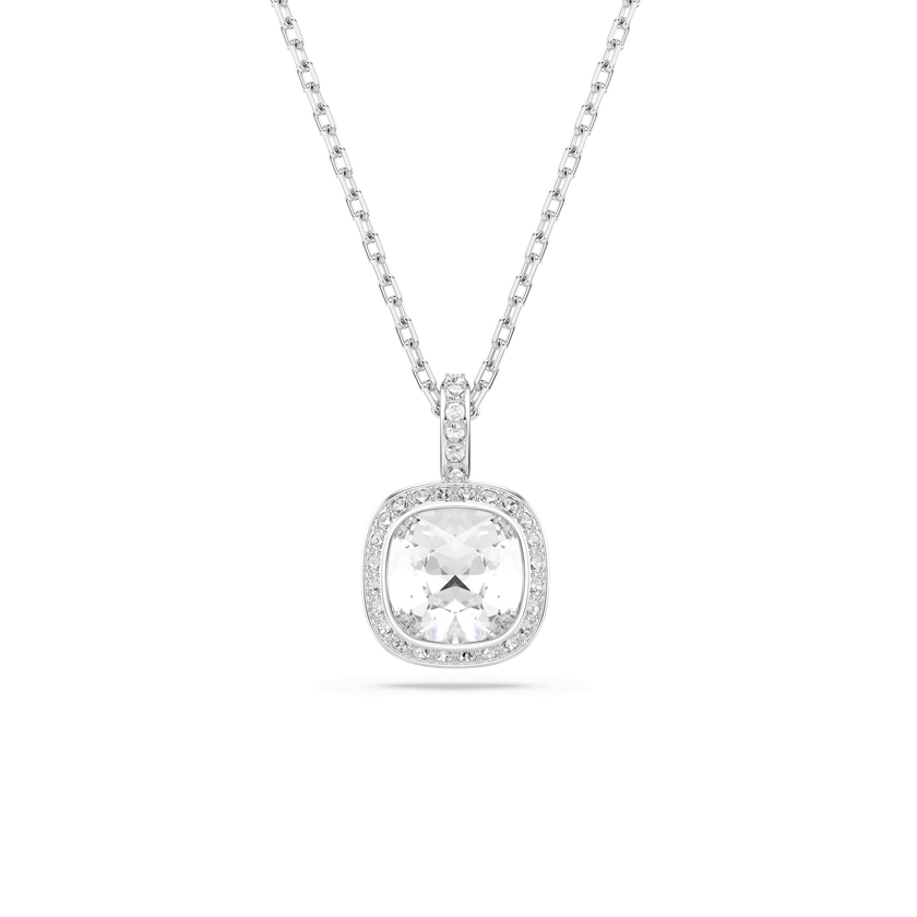 swarovski una angelic set  cushion cut  white  rhodium plated