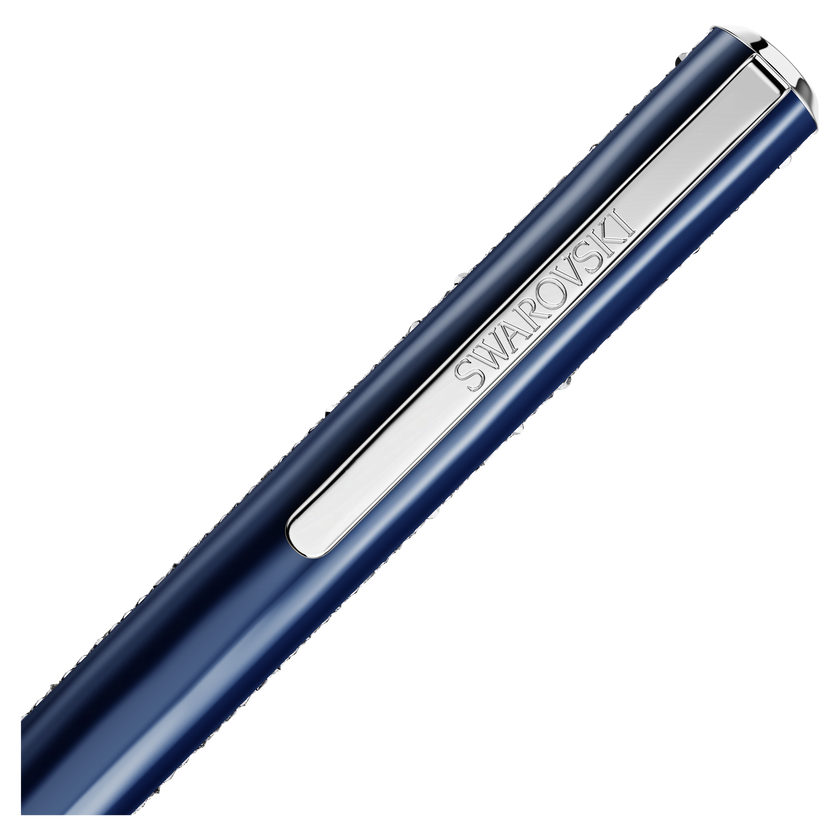 swarovski قلم حبر جاف crystal shimmer glide، لون أزرق، لون أزرق لامع، طلاء كروم