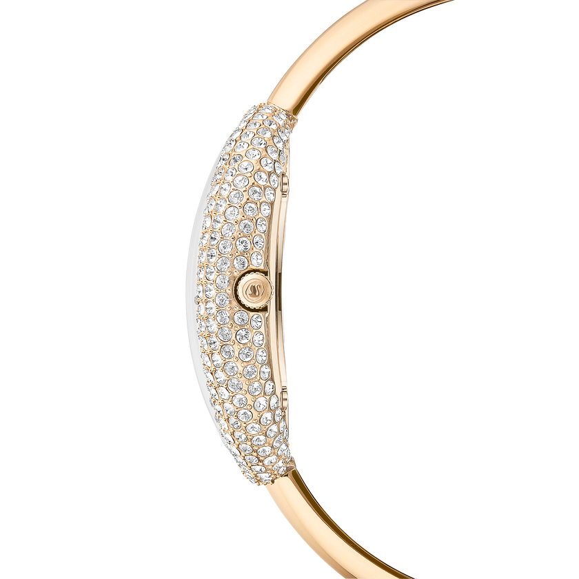 swarovski ساعة imber bangle، صناعة سويسرية، سوار معدني، لون ذهبي، لمسة نهائية بلون ذهبي شامبين