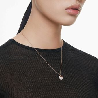 swarovski dextera pendant  round cut  white  18k rose gold finish