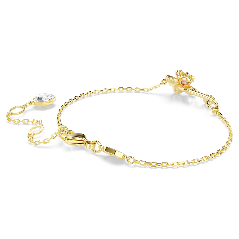 swarovski idyllia bracelet  mixed cuts  flower  multicolored  gold tone plated