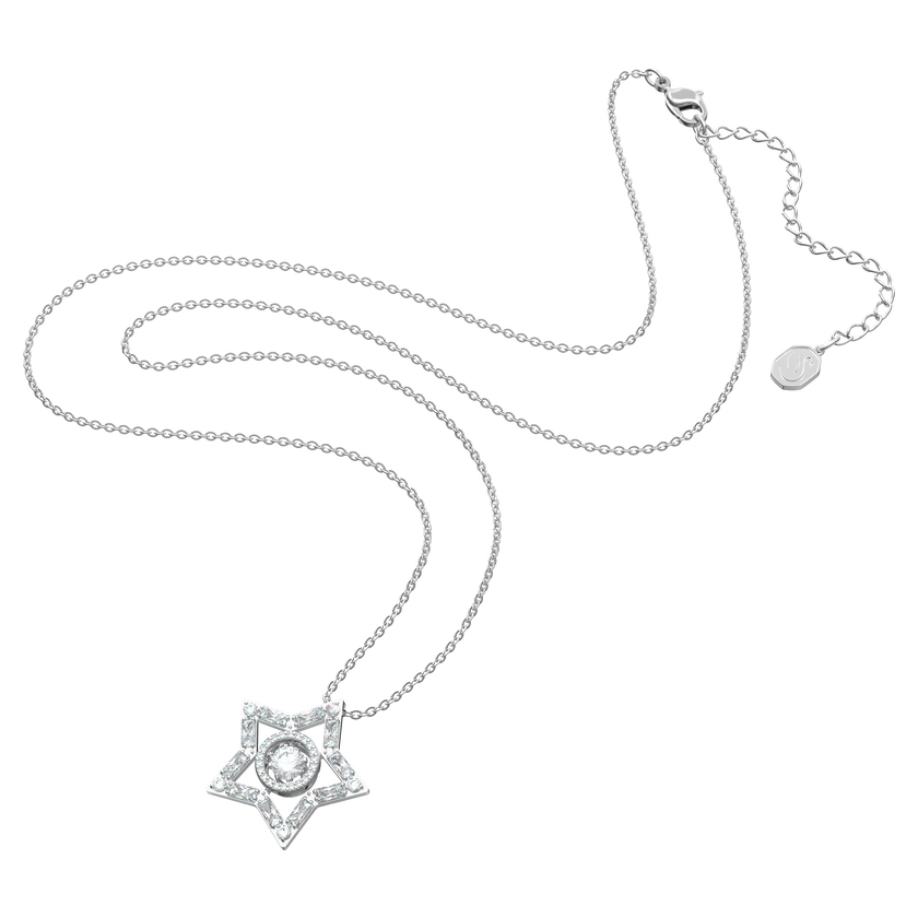 swarovski stella pendant  white  rhodium plated
