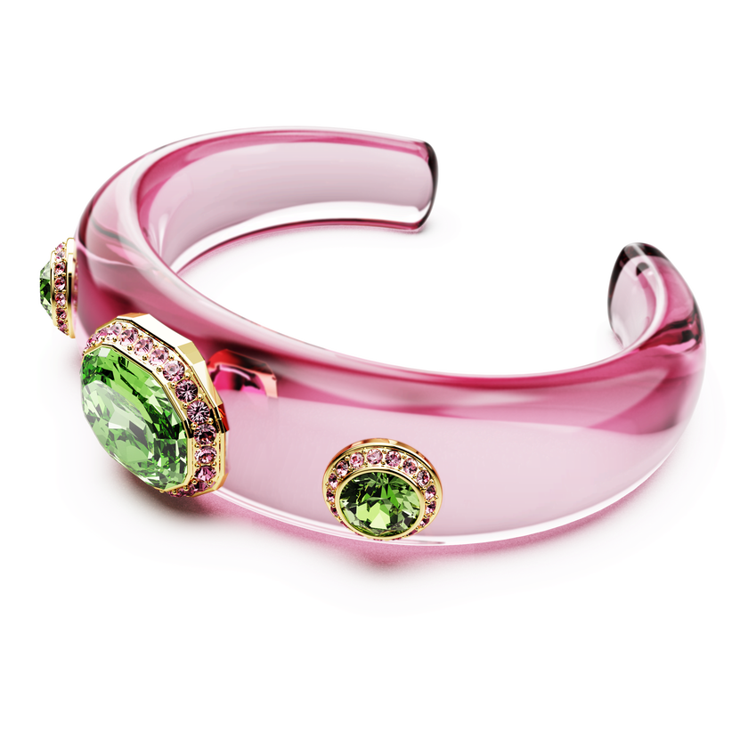 swarovski dulcis cuff  mixed cuts  multicolored  gold tone plated
