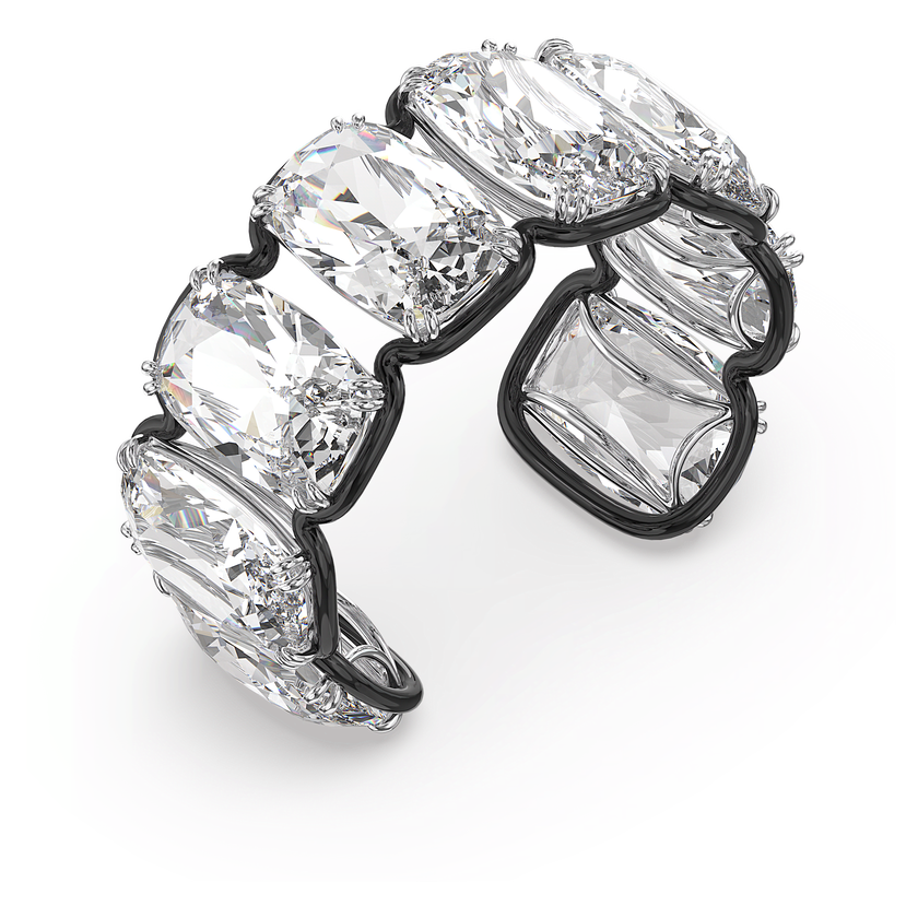swarovski harmonia cuff  oversized floating crystals  white  mixed metal finish