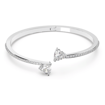swarovski mesmera bangle  heart  white  rhodium plated
